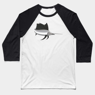 Billfish Jumping Retro Baseball T-Shirt